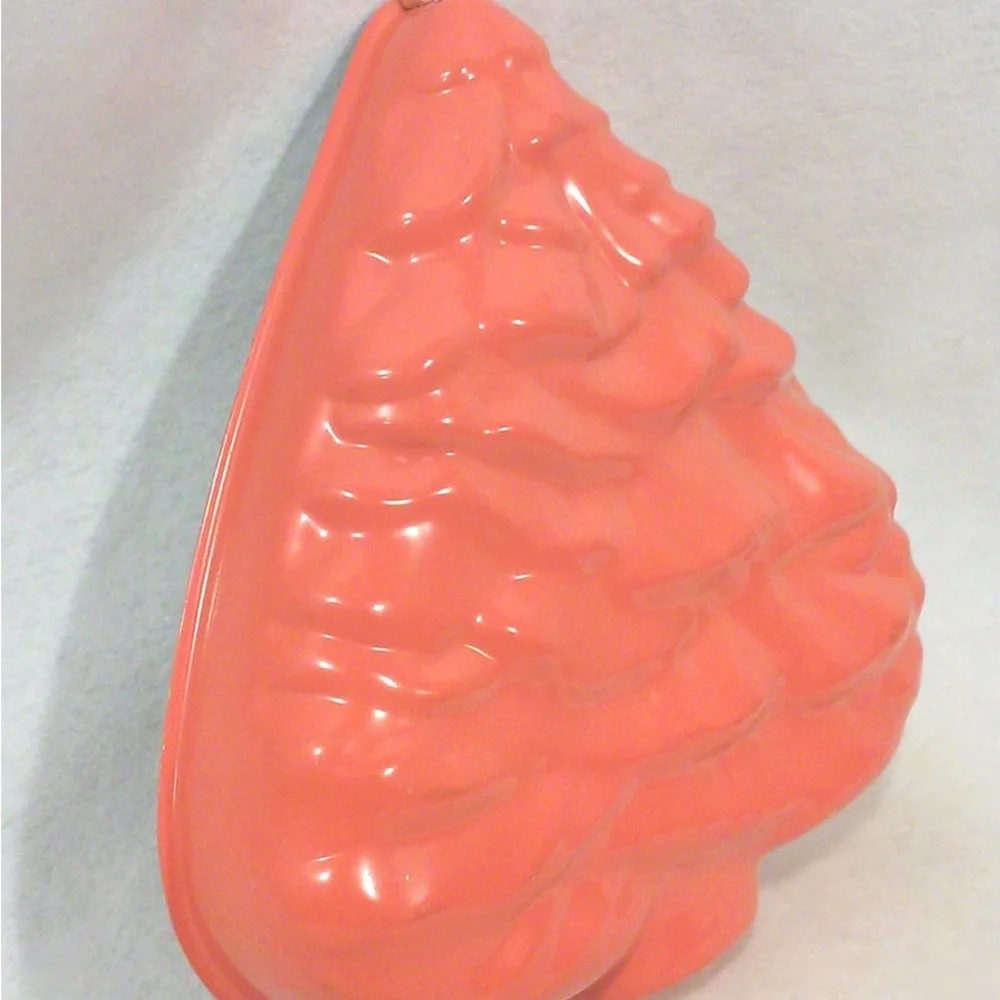 Vintage Orange Christmas Tree Cake Pan Jello Mold